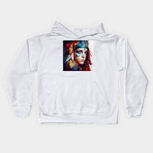 Powerful Warrior Woman #9 Kids Hoodie